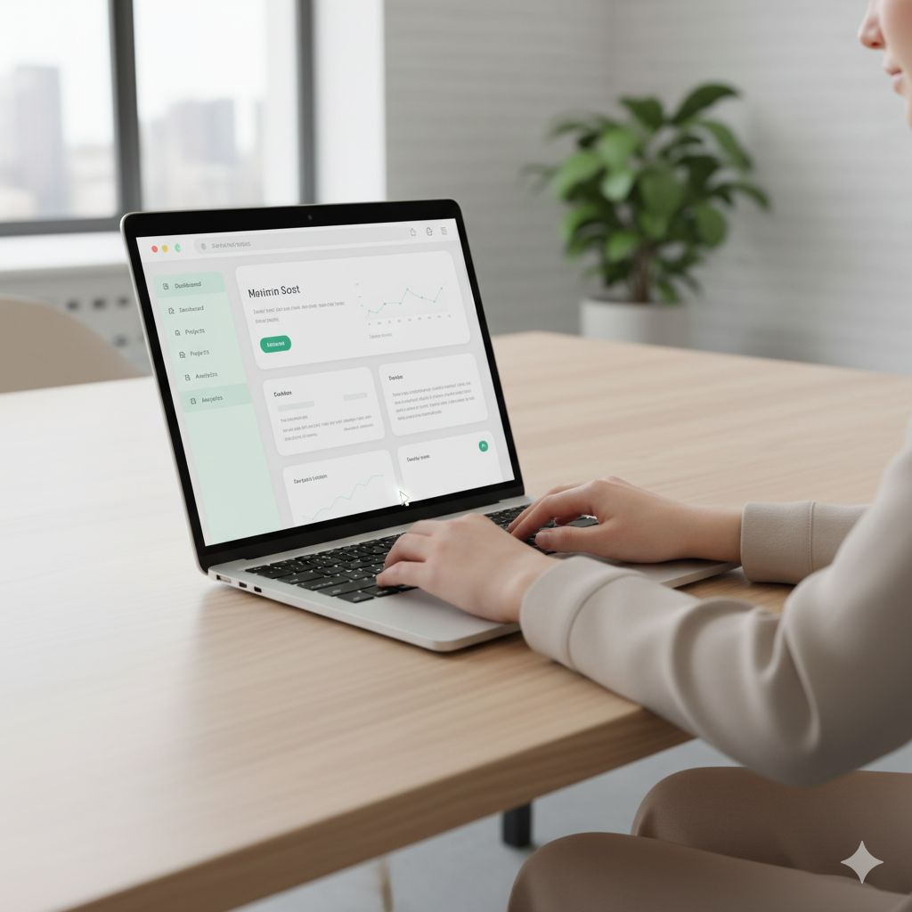 laptop screen with clean design